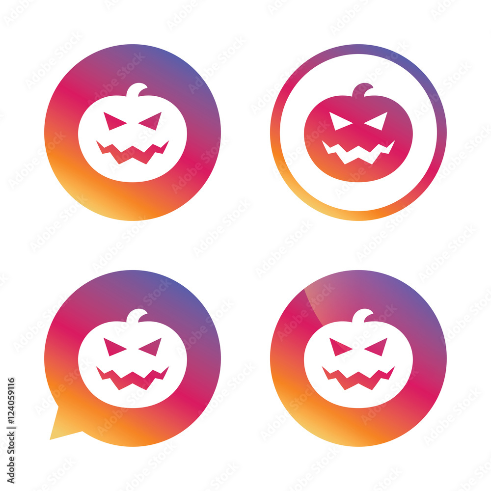 Halloween pumpkin sign icon. Halloween party. Halloween pumpkin sign icon. Halloween party.