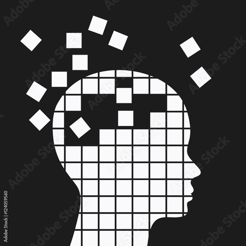 Memory loss, neurological problems concept vector illustration.