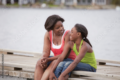 Mother And Daughter Spending Quality Time Together Outdoors; Edmonton, Alberta, Canada photo