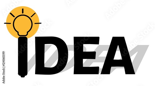 idea concept with lighting bulb with shadow