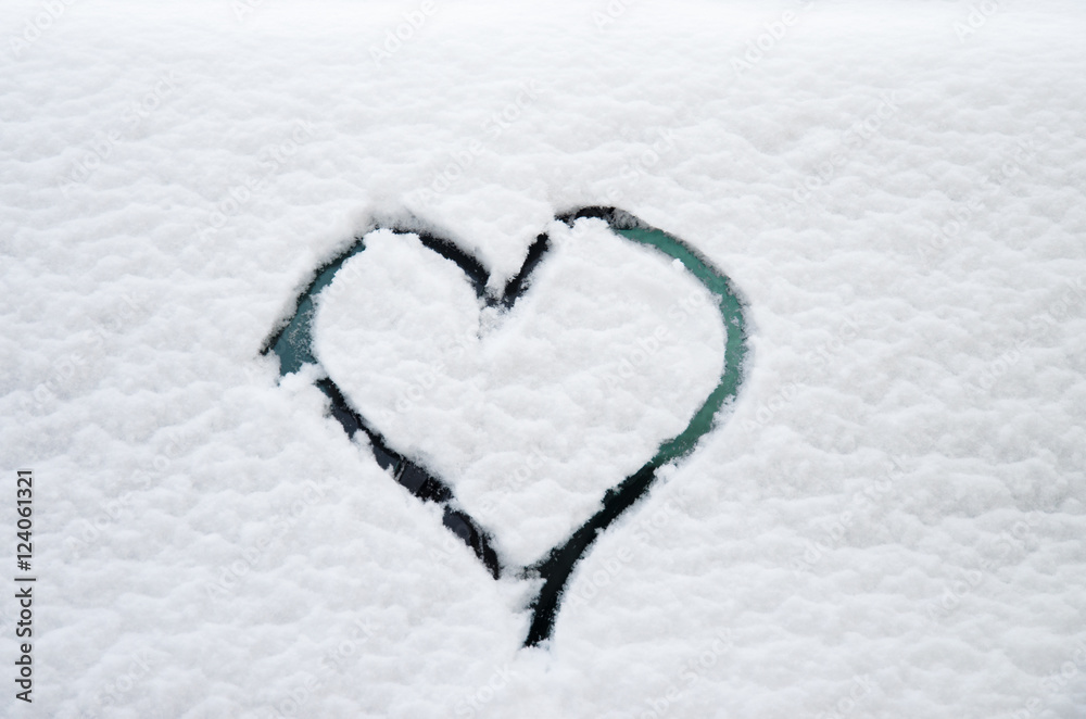 heart in snow