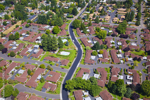 An Aerial View Of Houses; Portland, Oregon, United States of America