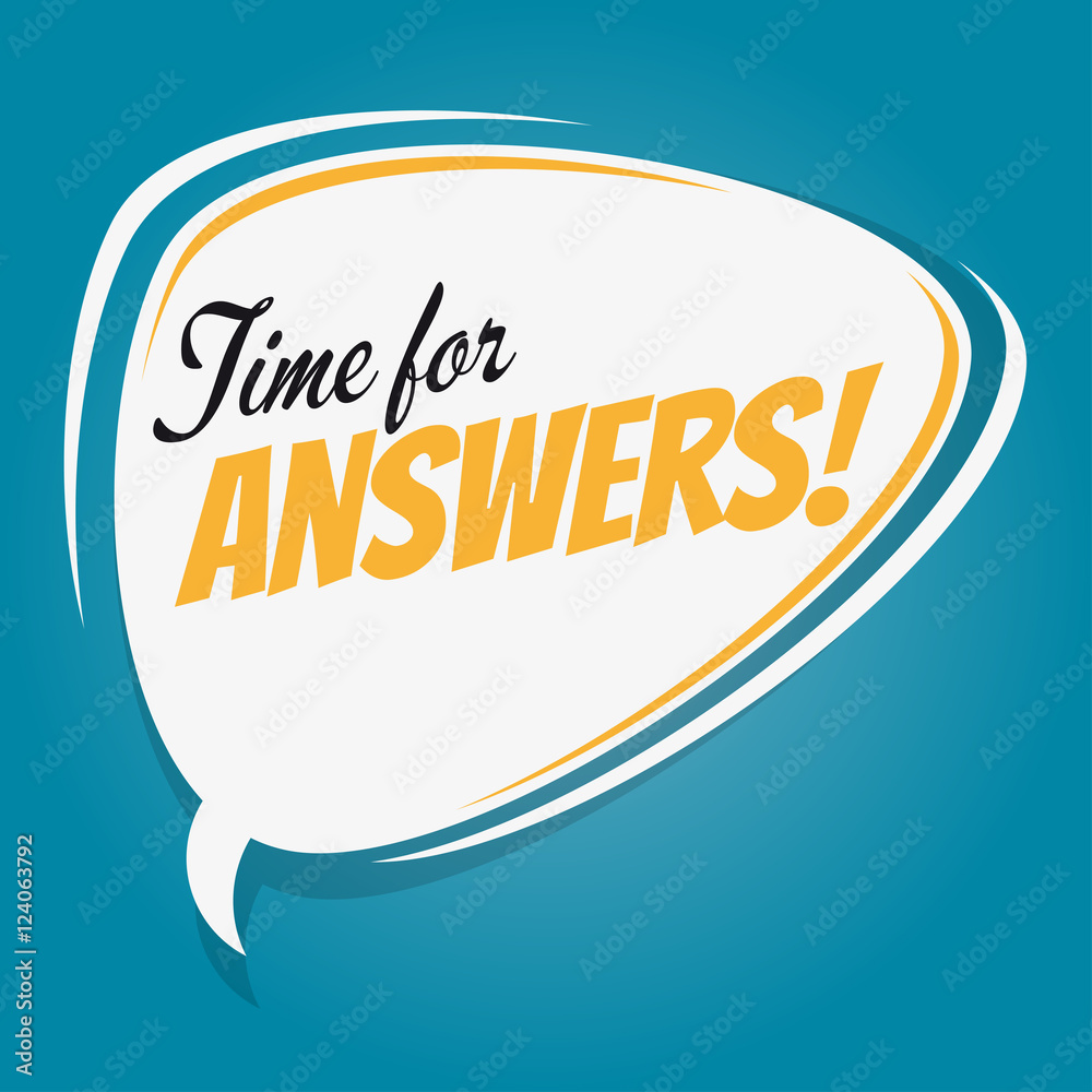 time for answers retro speech balloon Stock Vector Adobe Stock