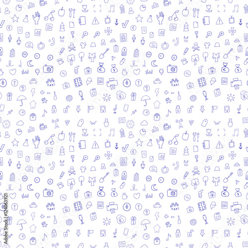 Different icons seamless pattern