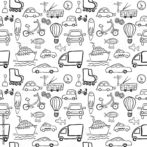 Travel signs seamless pattern