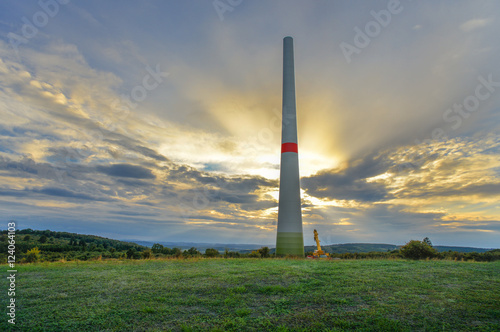 Aufbau einer Windkraftanlage