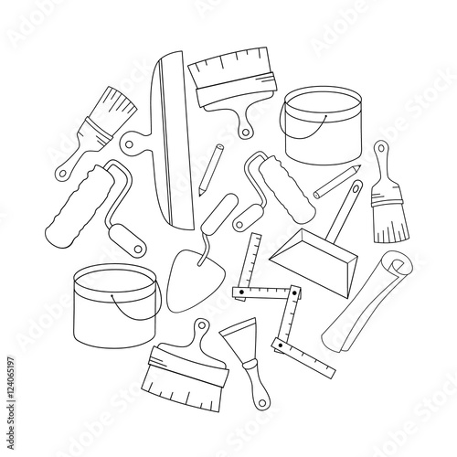 Wallpaper DIY shop logotype design templates. Modern easy to edit logo template. Vector logo design series.