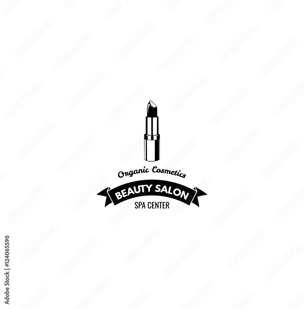 Sample logo for a beauty salon, beauty and cosmetics product, lipstick label, cosmetology procedures, makeup stylist.