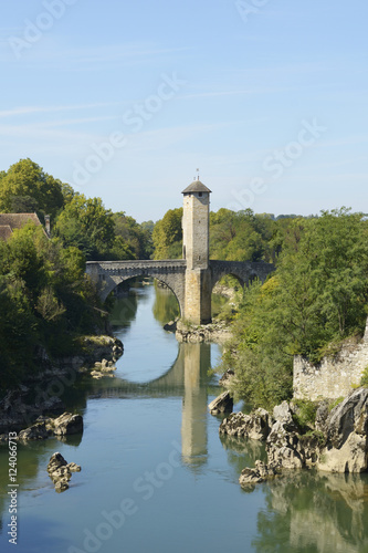 13Th Century Bridge Pont Vieux Which Spans The Gave De Pau; Orthez, Pyrenees-Atlantiques, Aquitaine, France photo