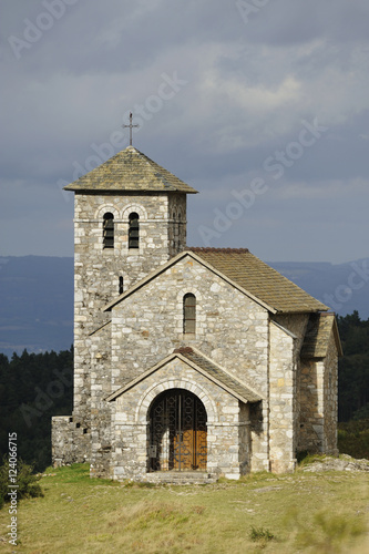 La Chapelle Saint Ferreol Overlooking The Valley Of Saint Stapin; Montagne Noire, Tarn, Midi Pyrenees, France photo