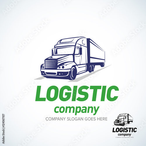 Truck logo template. Logistic truck logo. Isolated vector illustration.