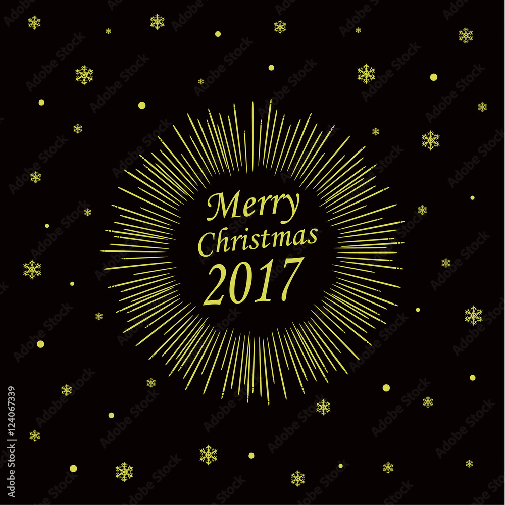 Fototapeta premium Merry Christmas Card with Starburst. Vector illustration