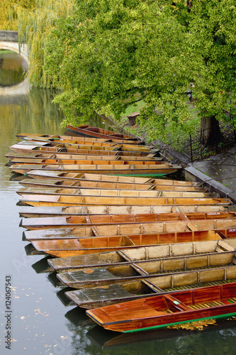 Punts On The River Cam; Cambridge, England
