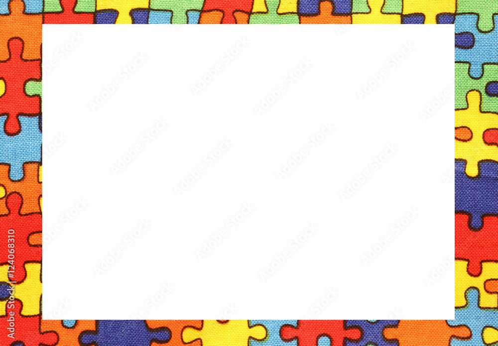 Fototapeta premium puzzle frame with space to write your text