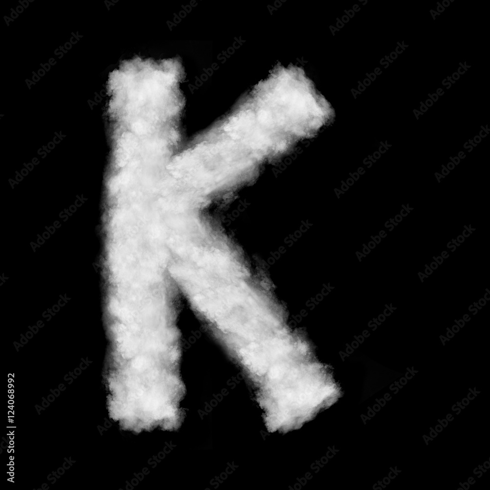 letter K made of the clouds