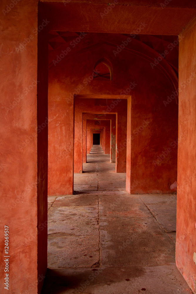 Outside the Taj