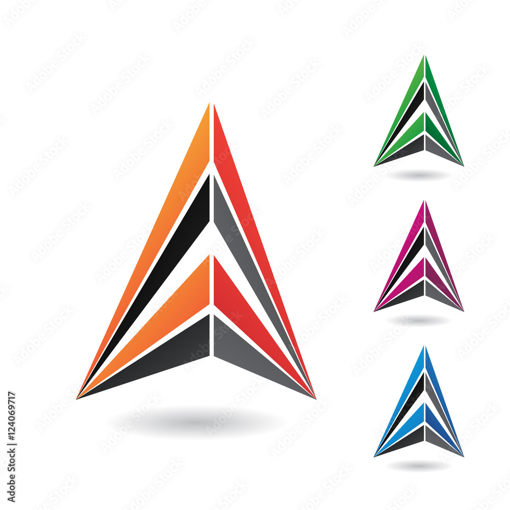Colorful Abstract Triangle Symbol of Letter A Colorful Abstract Triangle Symbol of Letter A