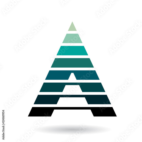 Colorful Abstract Triangle Symbol of Letter A