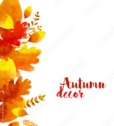 Autumn watercolor leaves