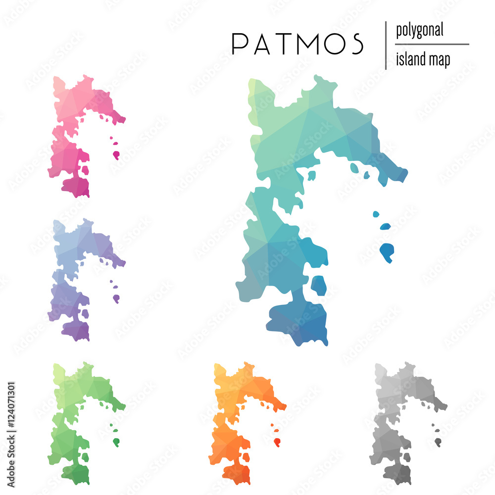 Set Of Vector Polygonal Patmos Maps Filled With Bright Gradient Of Low   1000 F 124071301 7QJyIZWihUBixtPGQZJW7kuLimfuCrXA 