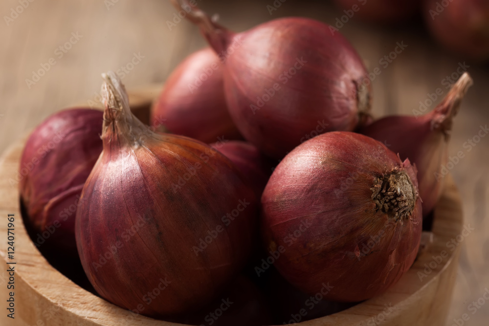 shallots still life wood background close up shallots still life wood background close up