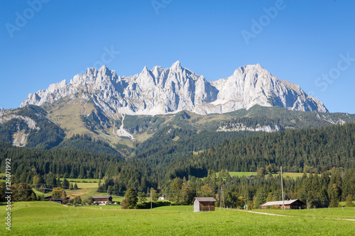 Wilder Kaiser mountains in summer at tyrol, Austria photo
