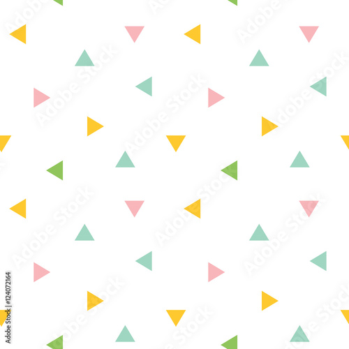 Cute colorful geometric, triangle seamless pattern background.