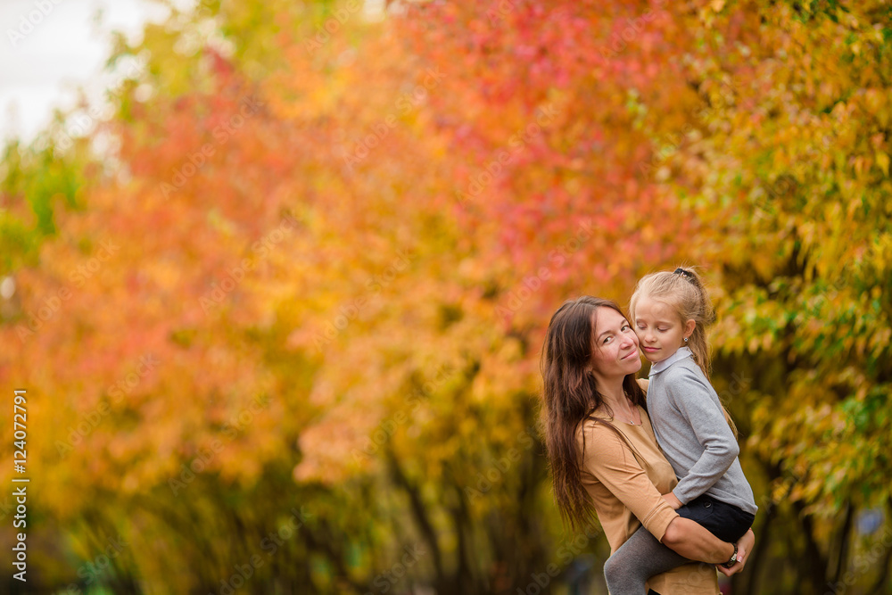 Family vacation in autumn day