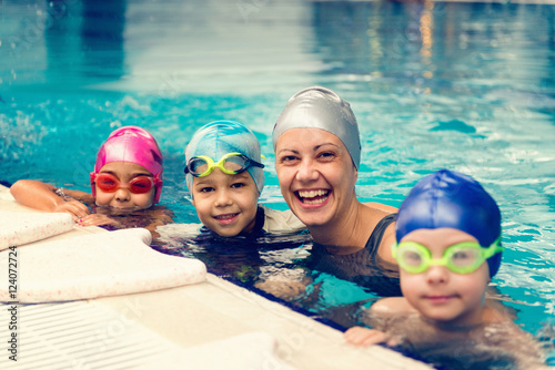 Group swimming lesson for children