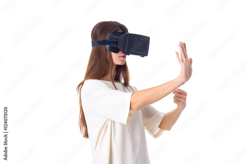 Woman using VR glasses Woman using VR glasses
