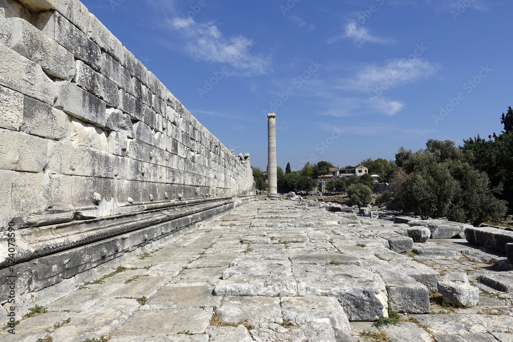 View of Temple of Apollo in antique city of Didyma