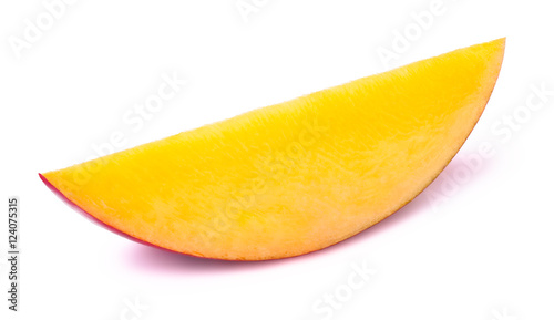 Mango slice isolated on white background, with clipping path