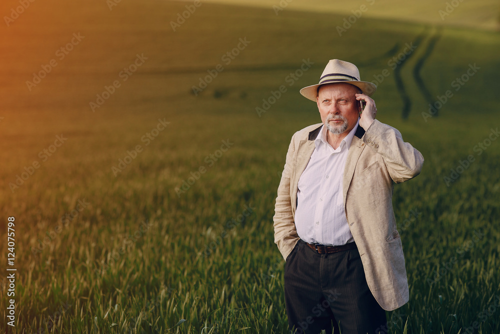 old man in field old man in field