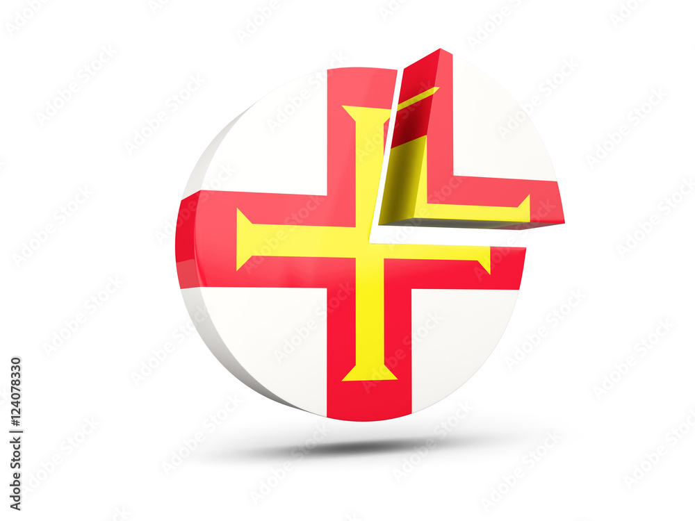 Obraz premium Flag of guernsey, round diagram icon