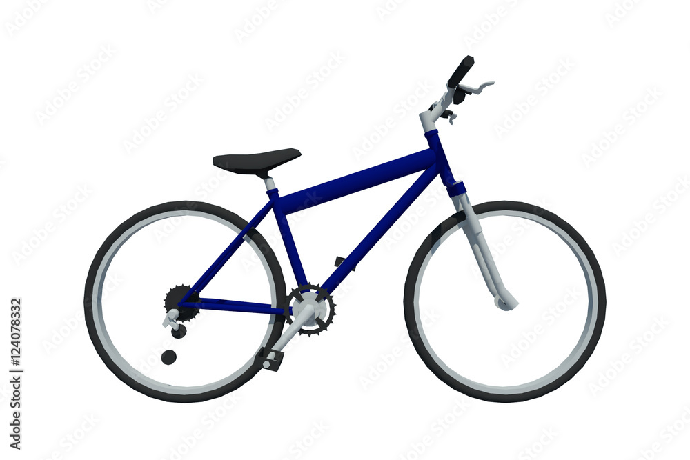 Bicicleta  azul 3d aislado
