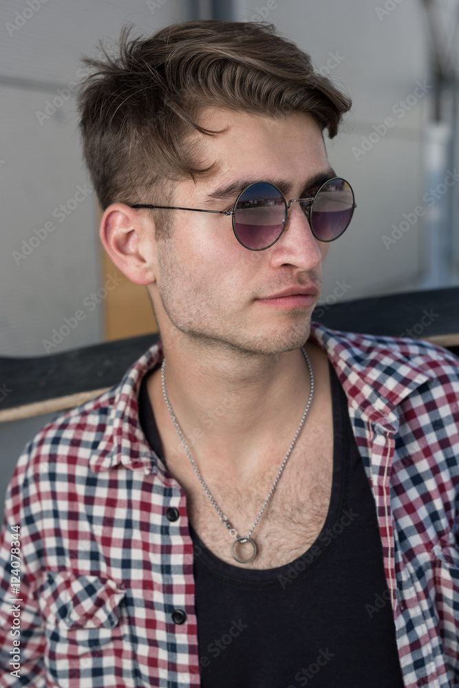 portrait of hipster style guy portrait of hipster style guy