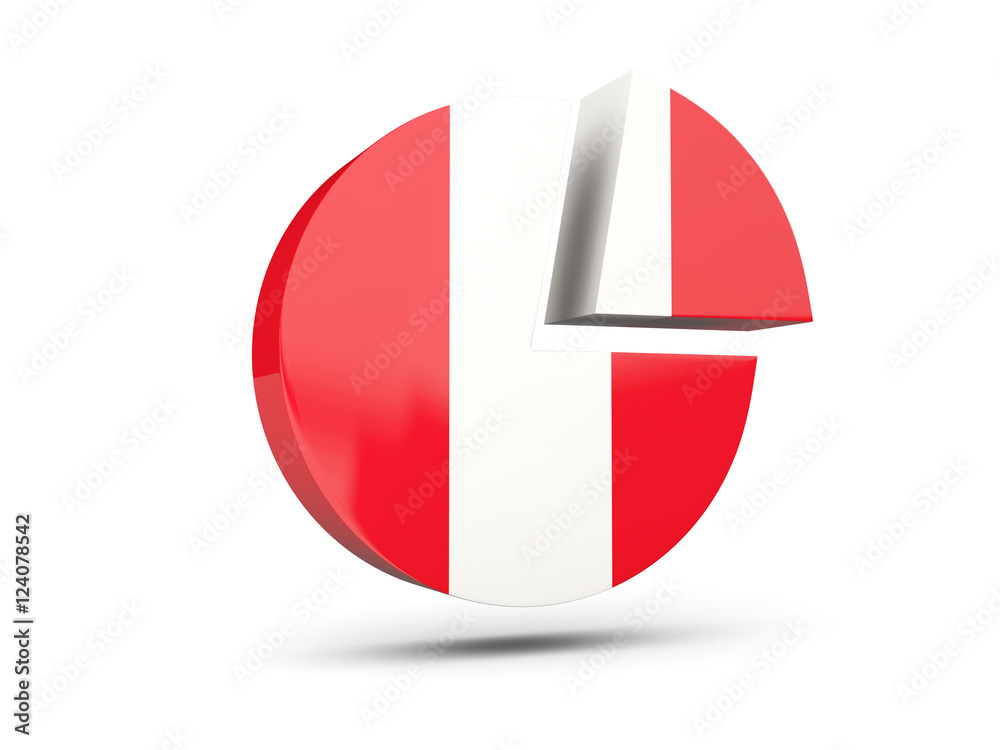 Flag of peru, round diagram icon Flag of peru, round diagram icon