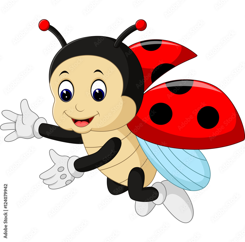 Naklejka premium Cute ladybug cartoon