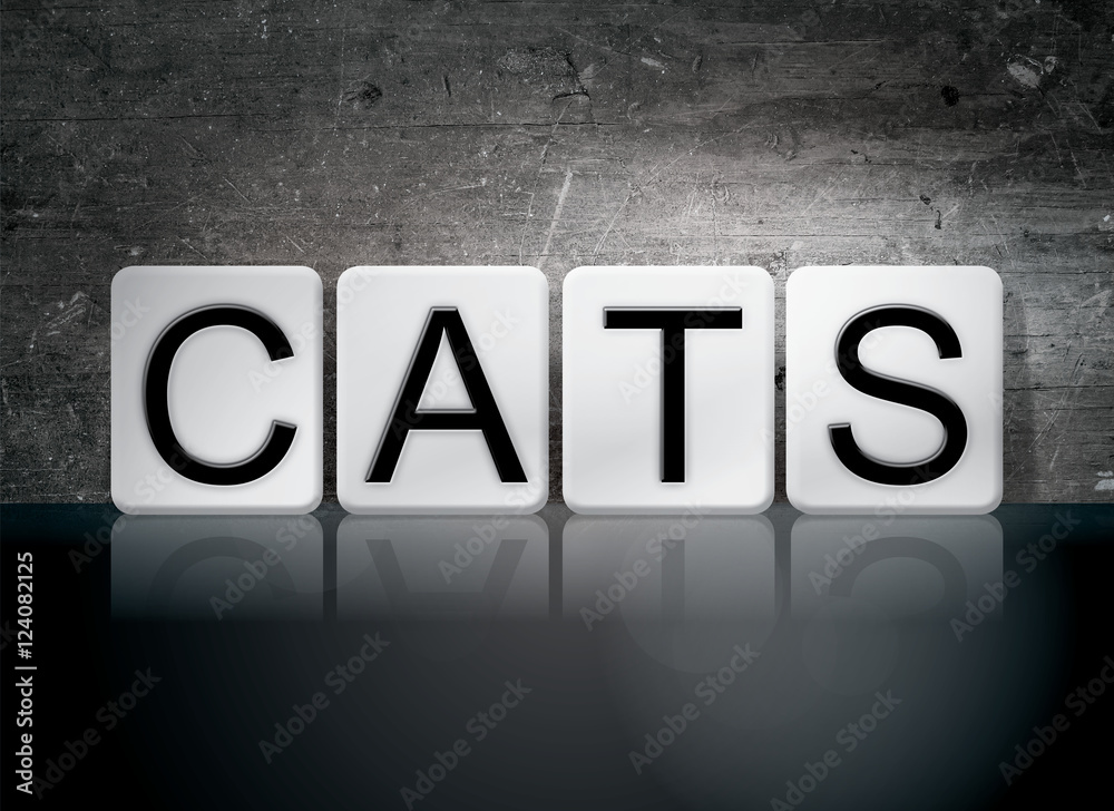 Naklejka premium Cats Tiled Letters Concept and Theme