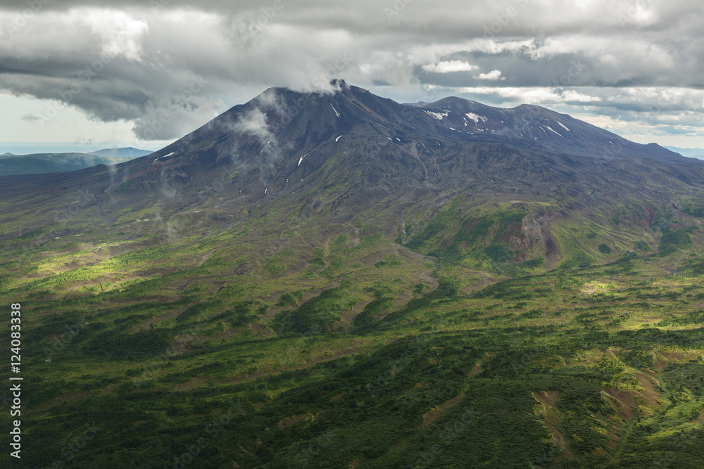 Maly Semyachik is a stratovolcano. Kronotsky Nature Reserve on Kamchatka Peninsula. Maly Semyachik is a stratovolcano. Kronotsky Nature Reserve on Kamchatka Peninsula.