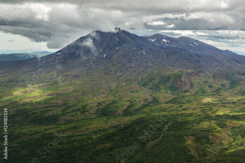 Maly Semyachik is a stratovolcano. Kronotsky Nature Reserve on Kamchatka Peninsula.
