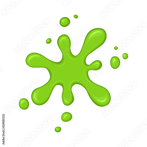 Green slime splash blot. Slime blot isolated on white background. Vector green abstract shape