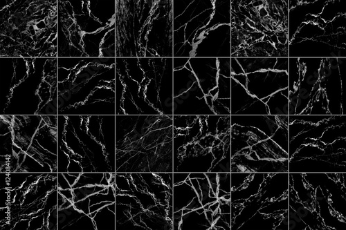 black and white marble tiles for pattern and background