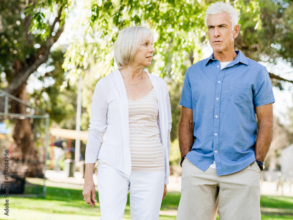 Senior couple relaxing in park