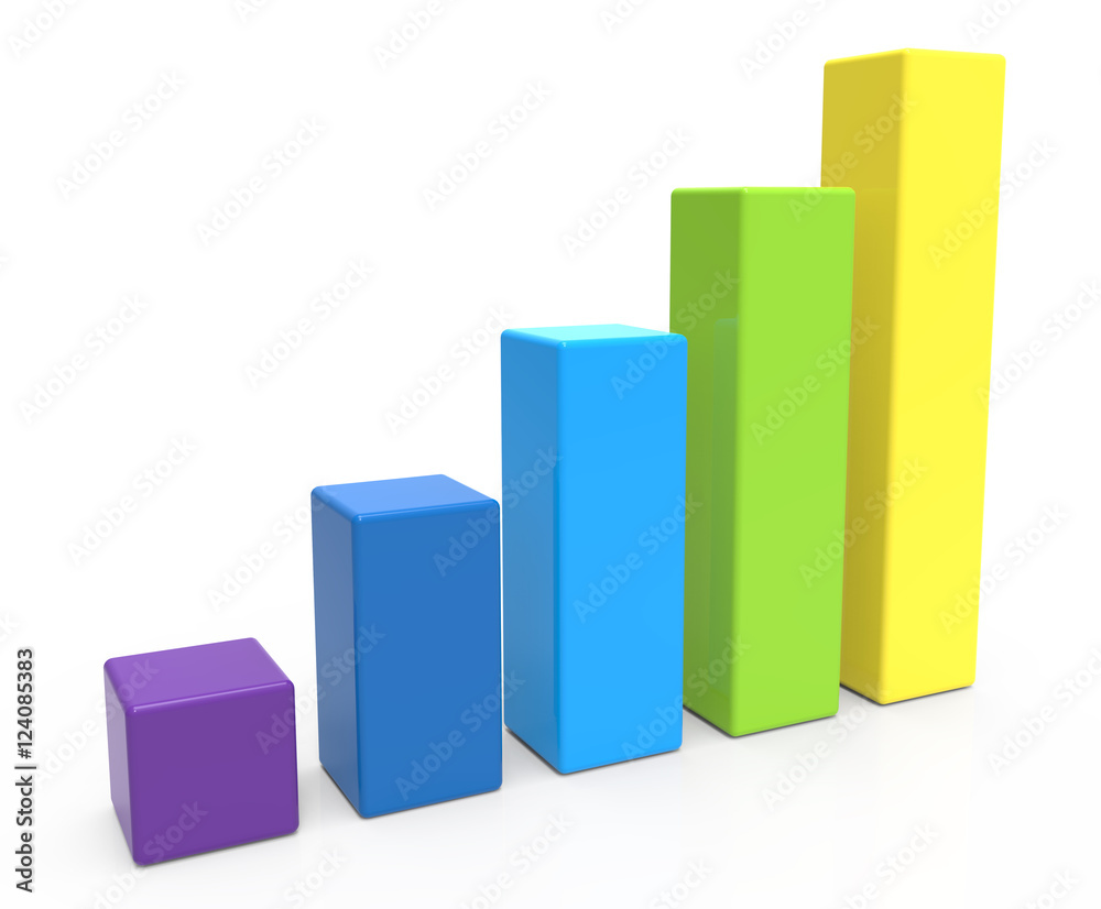 five colored bar chart five colored bar chart