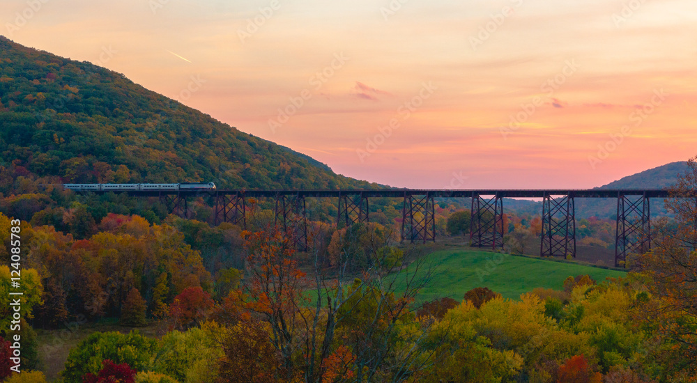 Train Crossing Bridge