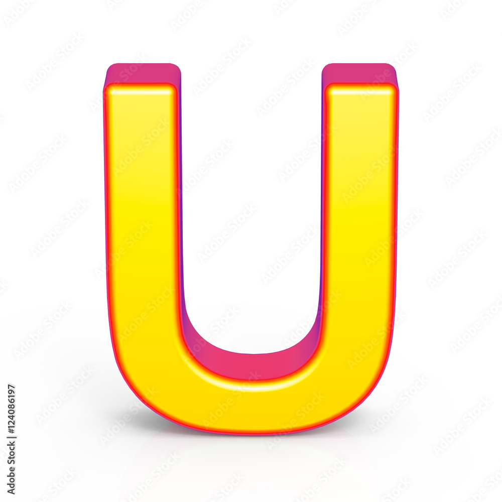 3d golden letter U