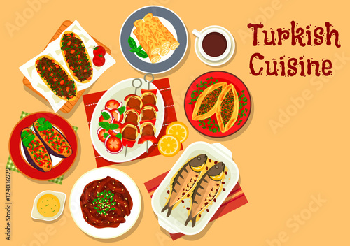 Turkish cuisine icon for restaurant design