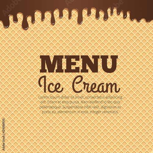 Waffle texture background for cafe menu design