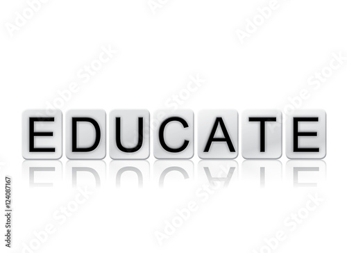 Educate Isolated Tiled Letters Concept and Theme